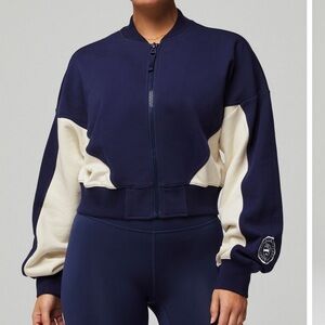 Fabletics Navy and Cream Bomber Jacket